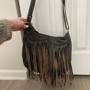 Earthbound Trading Company Leather Fringe Bag